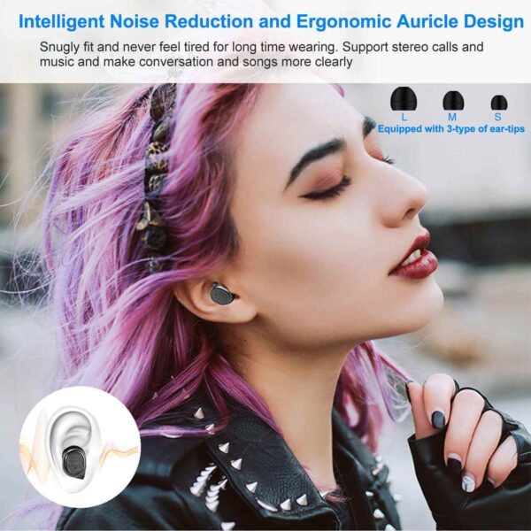 TWS Wireless 5.0 Earbuds IPX4 Touch In-Ear Stereo Earphone Noise Canceling Earpieces 32.8 ft Transmission Range - Image 2