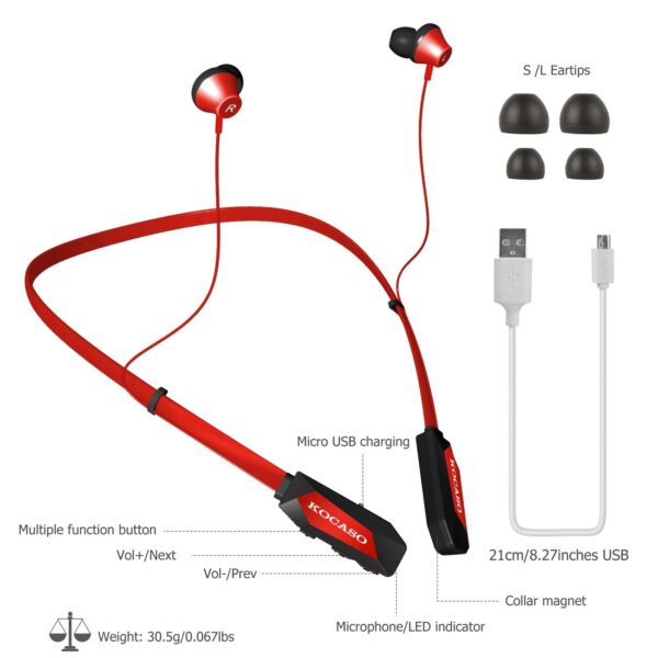 Wireless Neckband Headphones V4.2 Sweat-proof Sport Headsets Earbuds In-Ear Magnetic Neckbands Stereo Earphone - Image 5