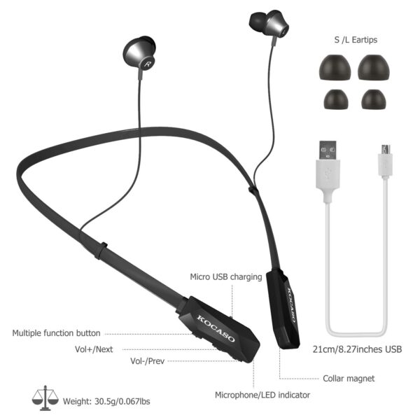 Wireless Neckband Headphones V4.2 Sweat-proof Sport Headsets Earbuds In-Ear Magnetic Neckbands Stereo Earphone - Image 11